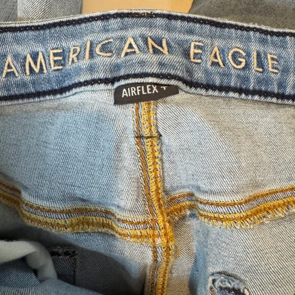 American Eagle Athletic Airflex Jeans Mens Blue Light Wash Straight Leg Sz 33x32 - Picture 4 of 10